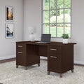 Somerset 60W Office Desk By Bush Furniture In Mocha Cherry