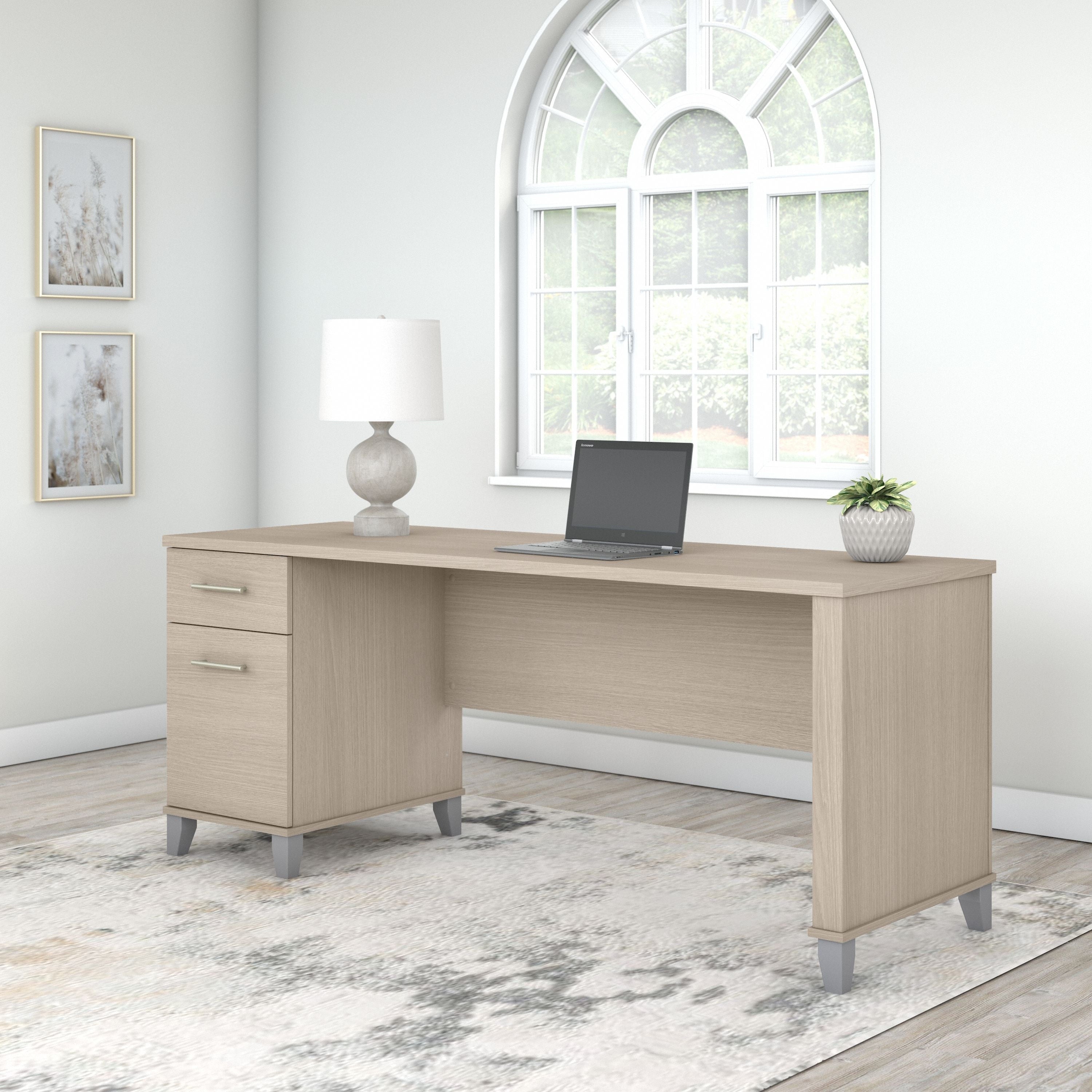 Bush Furniture Somerset 72W Office Desk With Drawers In Hansen Cherry