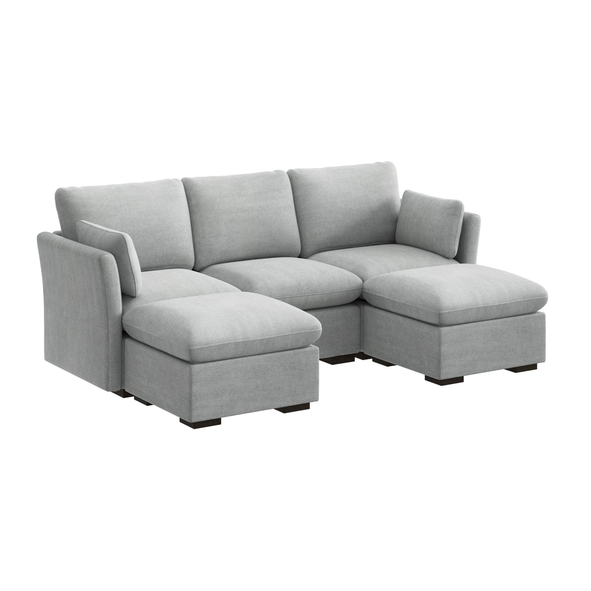 Bush Home Sienna Modular 3 Seater Double Ottoman Chaise Sectional