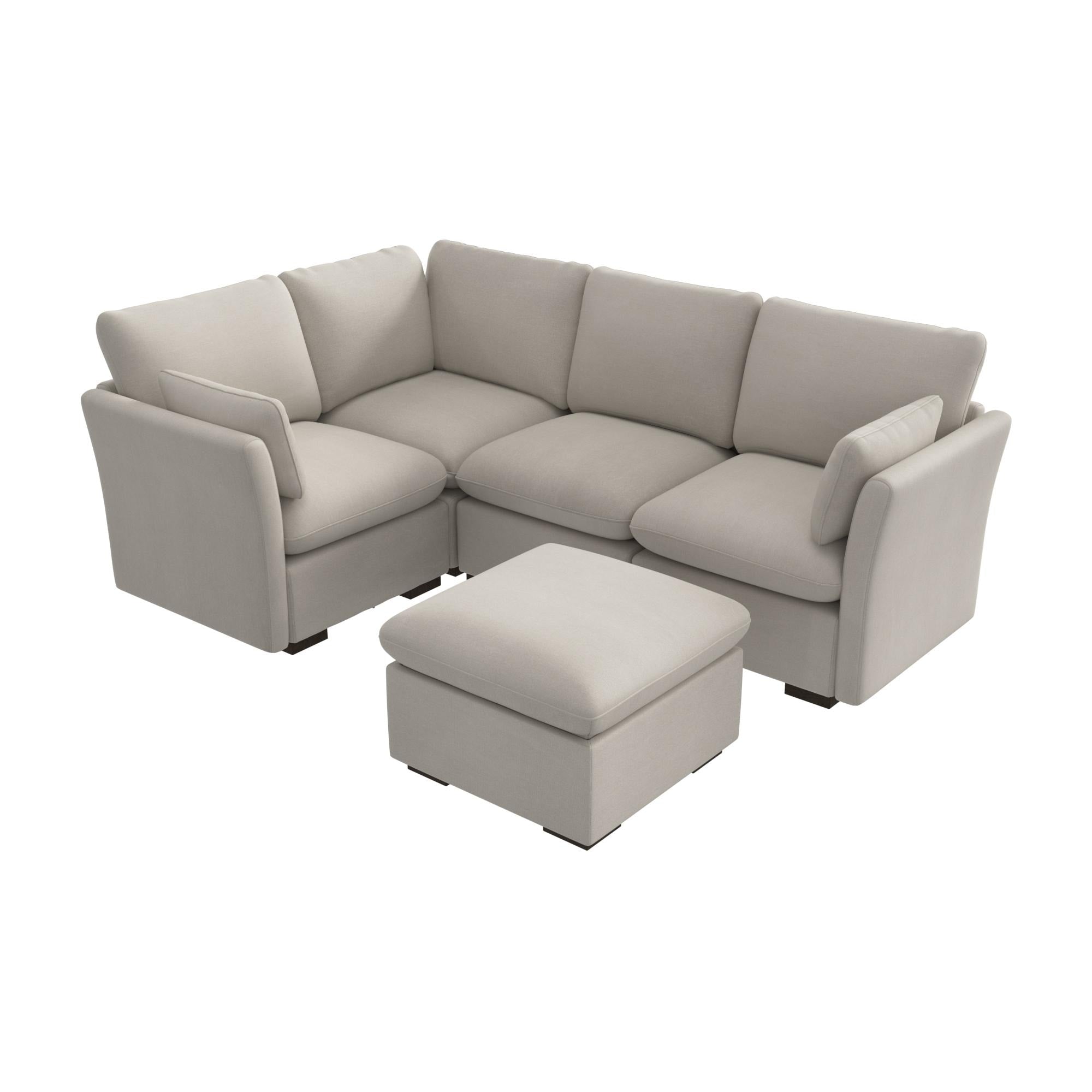 Bush Home Sienna Modular 3 Seater Sectional With Storage Ottoman