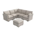 Bush Home Sienna Modular 4 Seater Sectional With Storage Ottoman