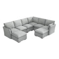 Bush Home Sienna Modular 5 Seater Sectional With Set Of 2 Storage Ottomans