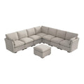 Bush Home Sienna Modular 6 Seater Sectional With Storage Ottoman