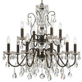 Crystorama Traditional 12 Light English Bronze Chandelier
