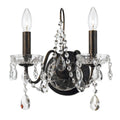 Butler 2 Light English Bronze Swarovski Spectra Crystal Wall Sconce