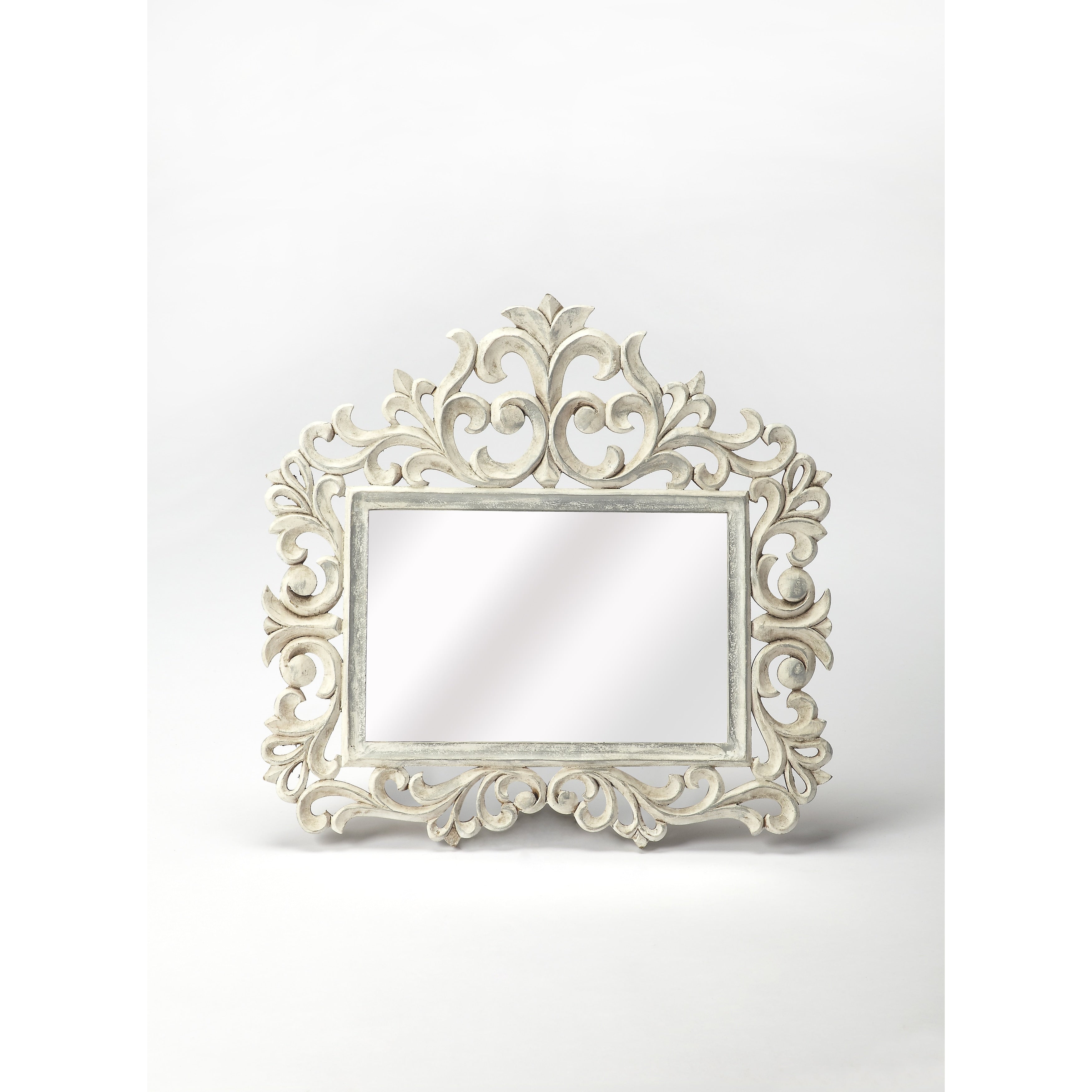 Butler Favart White Carved Wall Mirror