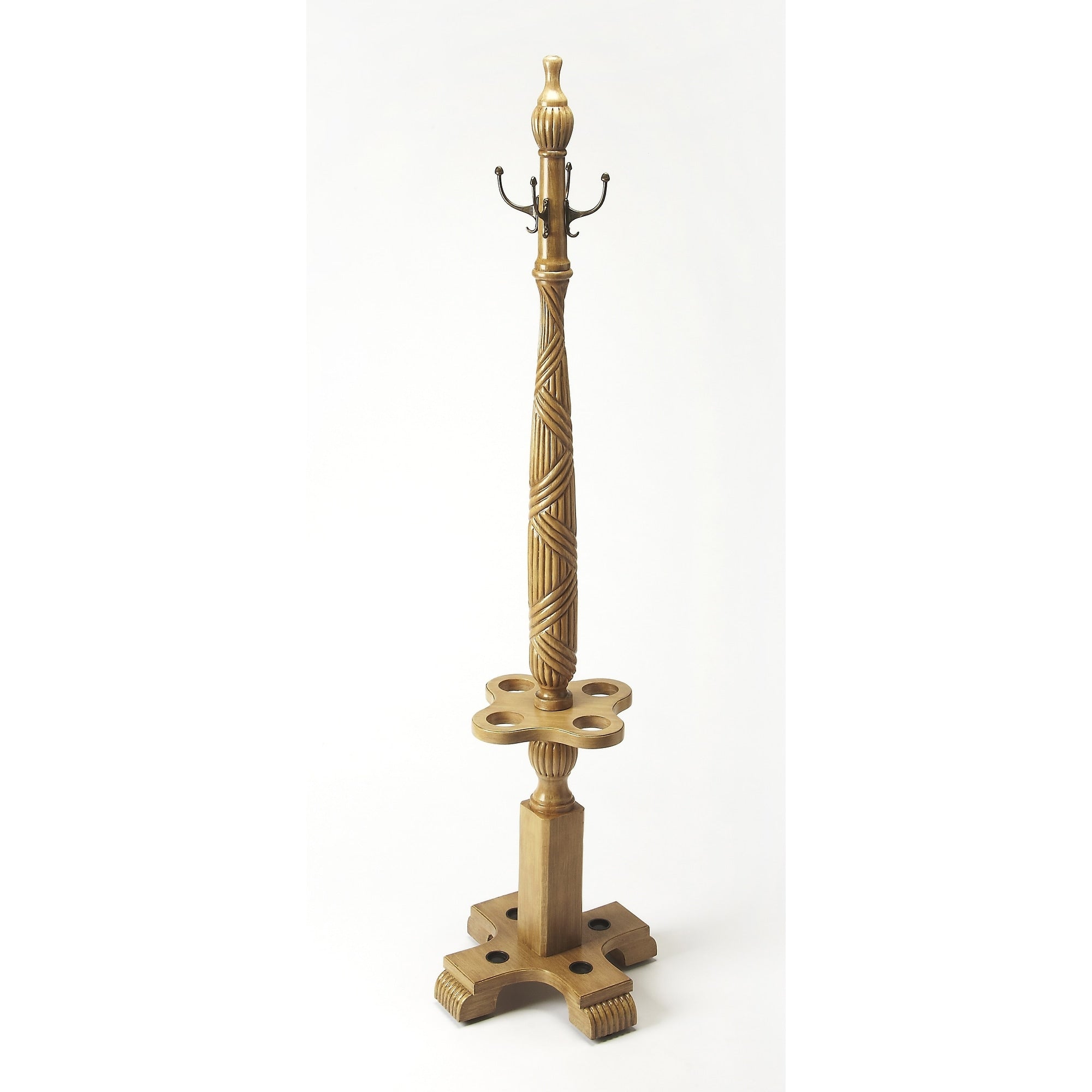 Butler Haywood Driftwood Wood And Brass Costumer