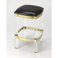 Butler Jordan Acrylic Black Leather Counter Stool