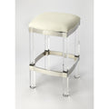 Butler Jordan Acrylic White Leather Counter Stool