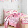 Butterfly Flower Twin Size 2 Piece Quilt Set