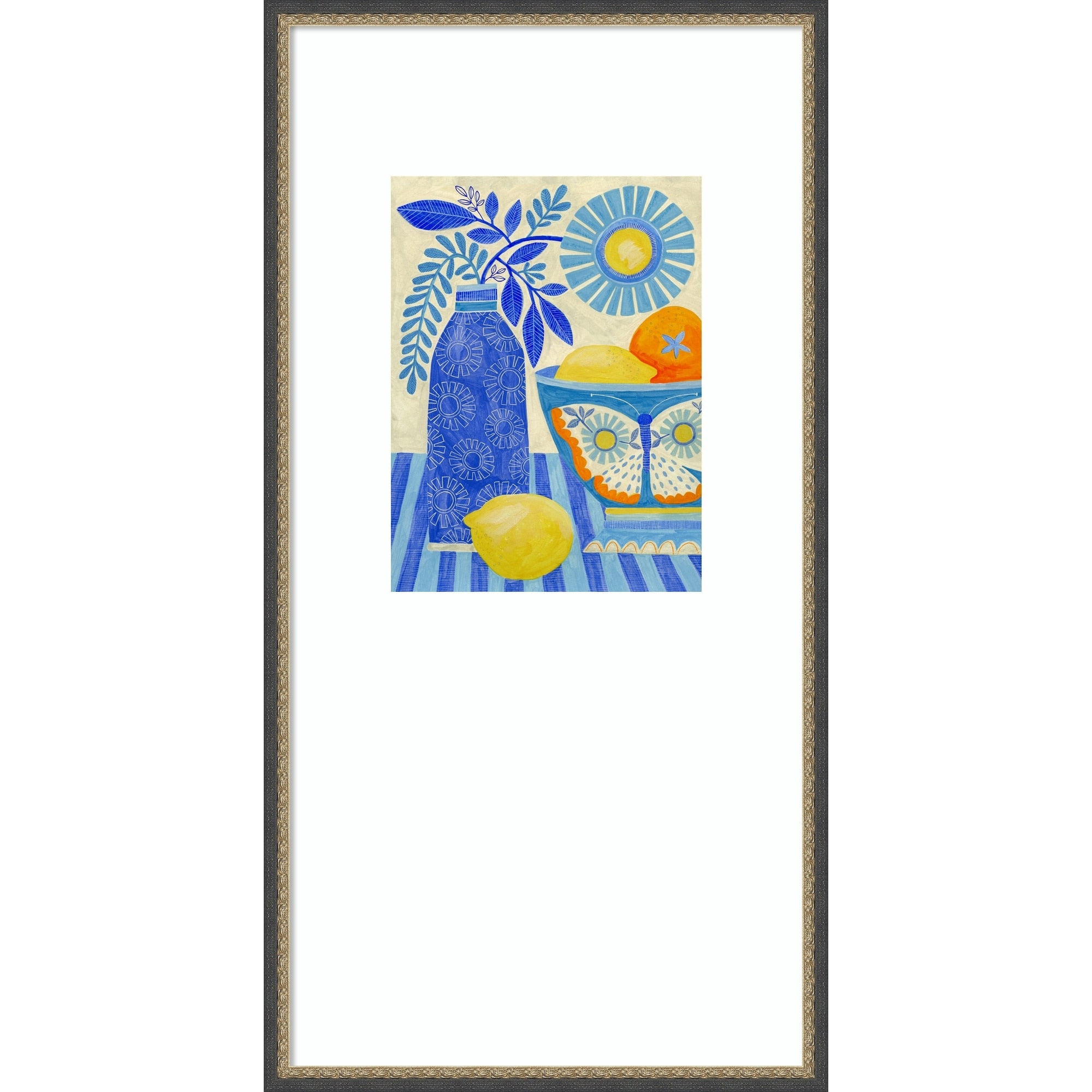 Butterfly Fruit Bowl By Susan Black Wood Framed Wall Art Print