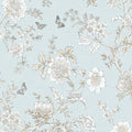Butterfly Toile Wallpaper Floral In Blue Beige French Blue Light Blue
