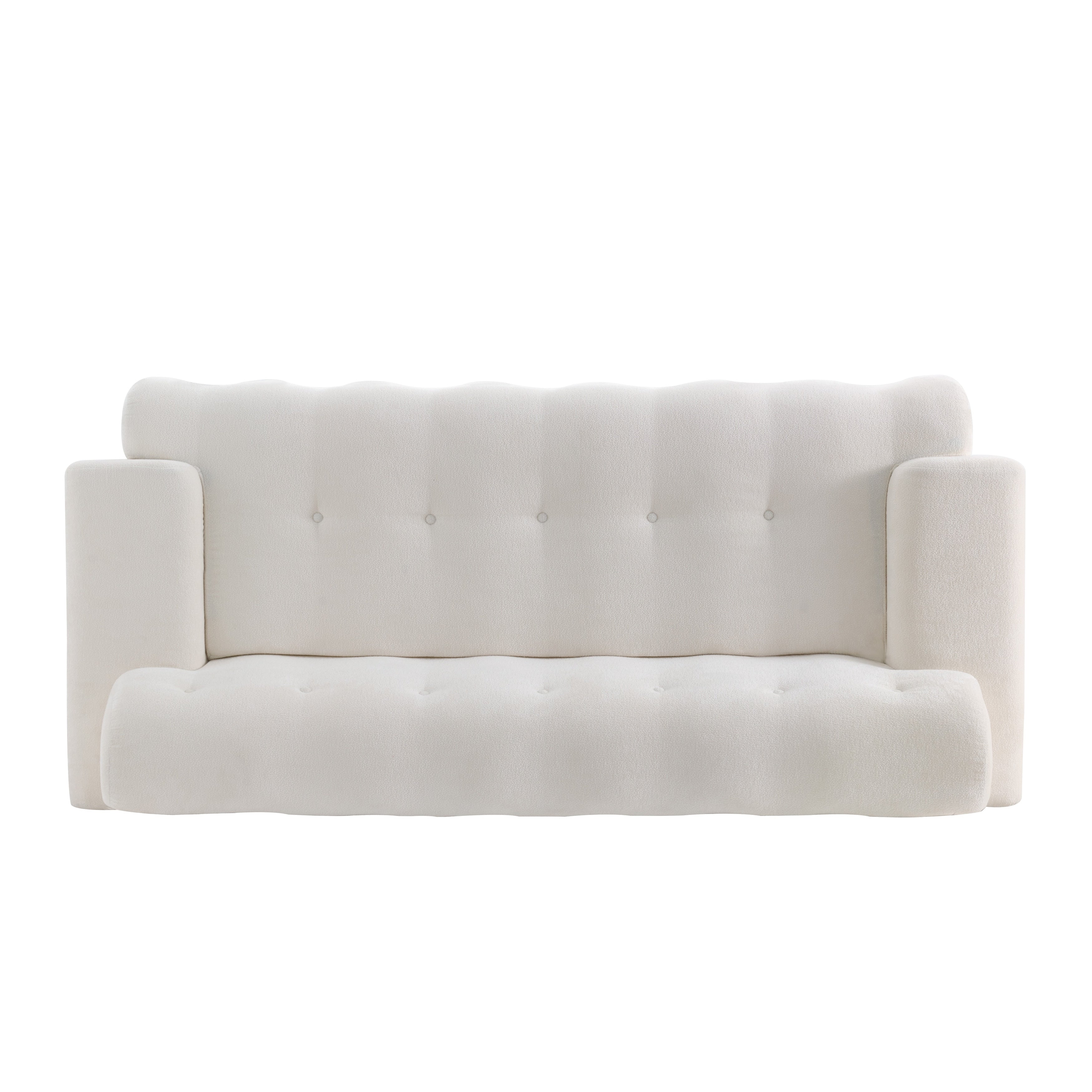 Button Tufted Upholstered 3 Seater Sofa Comfy Chenille Deep Seat Cloud Couch Compression Sofa For Apartment Living Room