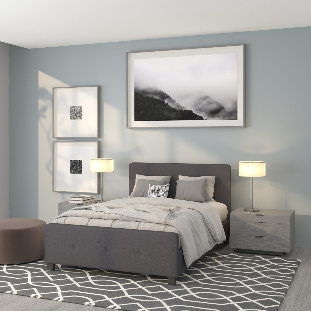 Tribeca Size Tufted Upholstered Platform Bed