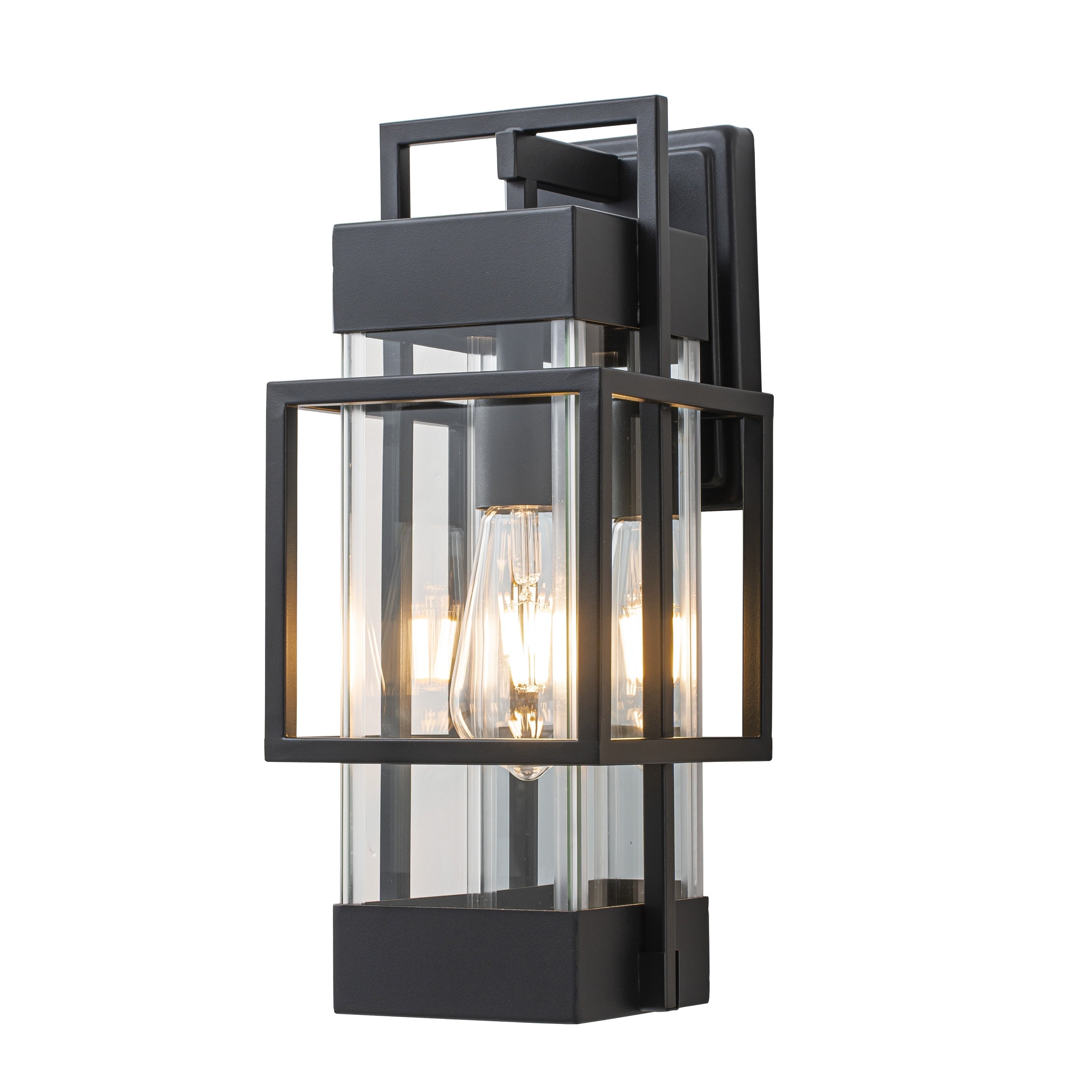 C Cattleya 1 Light Matte Black Geometric Outdoor Wall Sconce Light