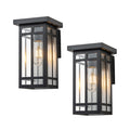 C Cattleya 2 Pack Solar Outdoor Wall Sconce Light With Clear Glass Shade