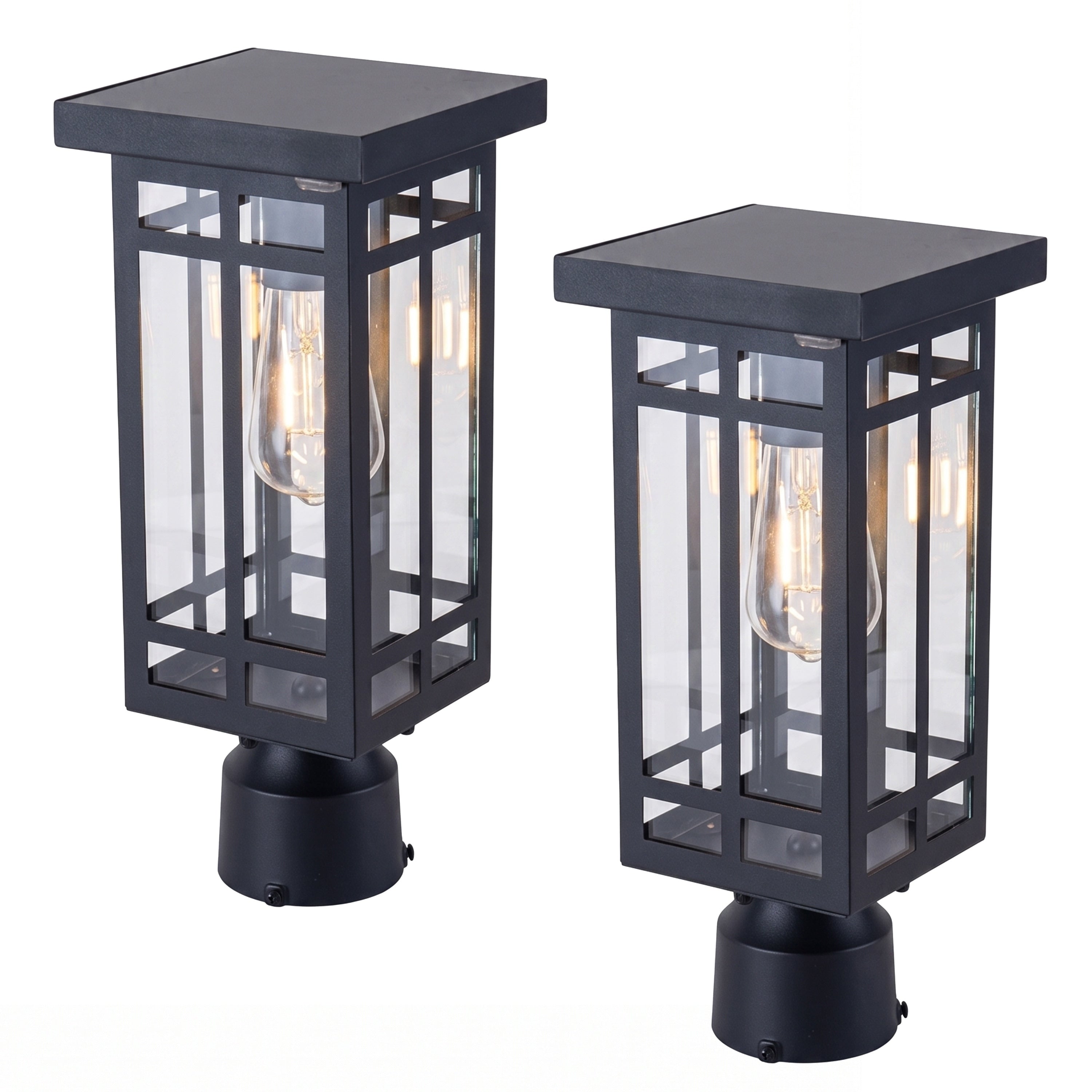 C Cattleya 2 Pack Solar Powered Outdoor Post Light
