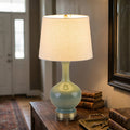 C Cattleya 23Inch Ceramic Table Lamp With Linen Shade