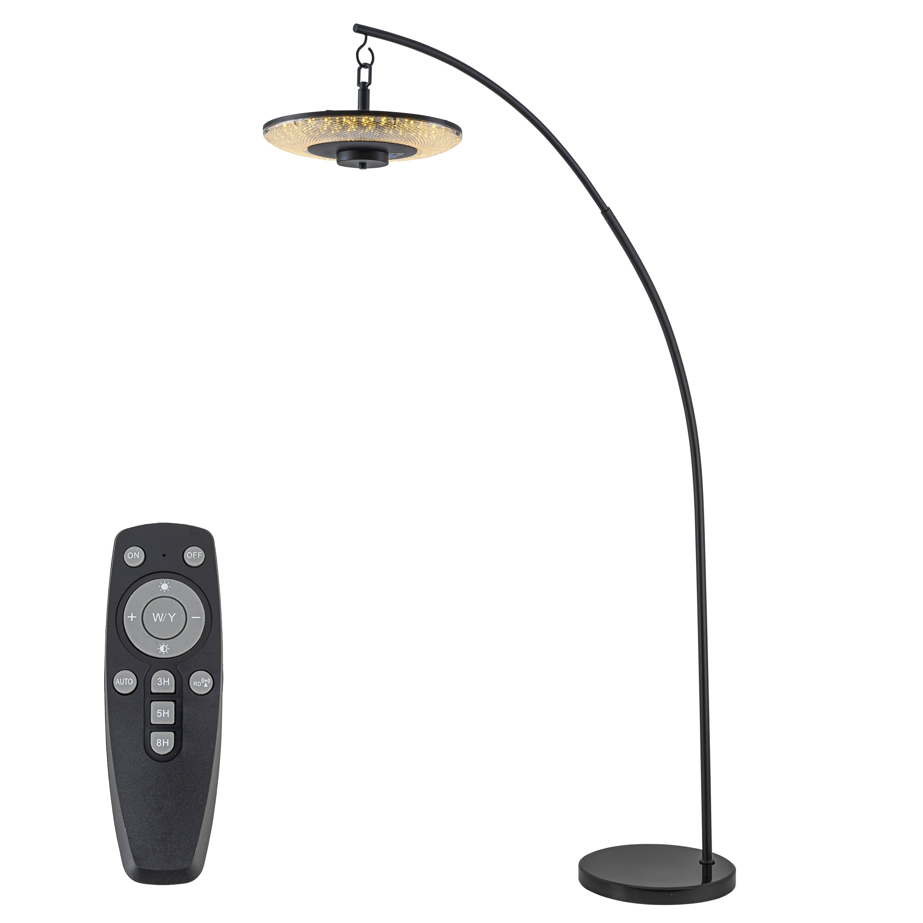 C Cattleya 71.25In Solar Powered Led Motion Sensor Outdoor Floor Lamp With Marble Base And Remote Control