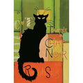 Canvas Abstract Black Cat Chat Noir 36X24 Vintage Advertisement