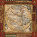 Canvas Corners Of Earth Map Ii Vintage Graphic Art 20 X 20