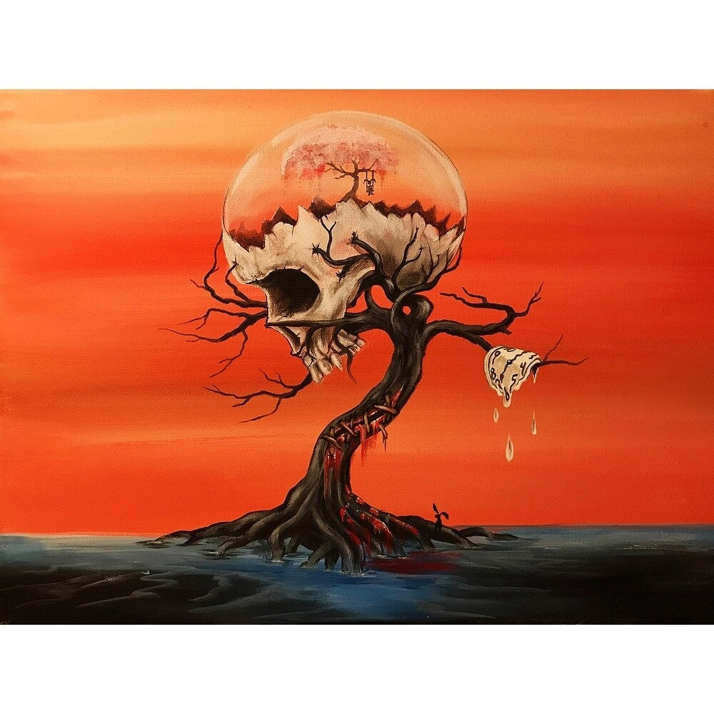 Canvas Dalis Skull By Ed Capeau Art Painting Reproduction