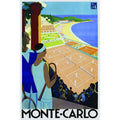 Canvas Monte Carlo Travel Tennis 24X16 Vintage Advertisement