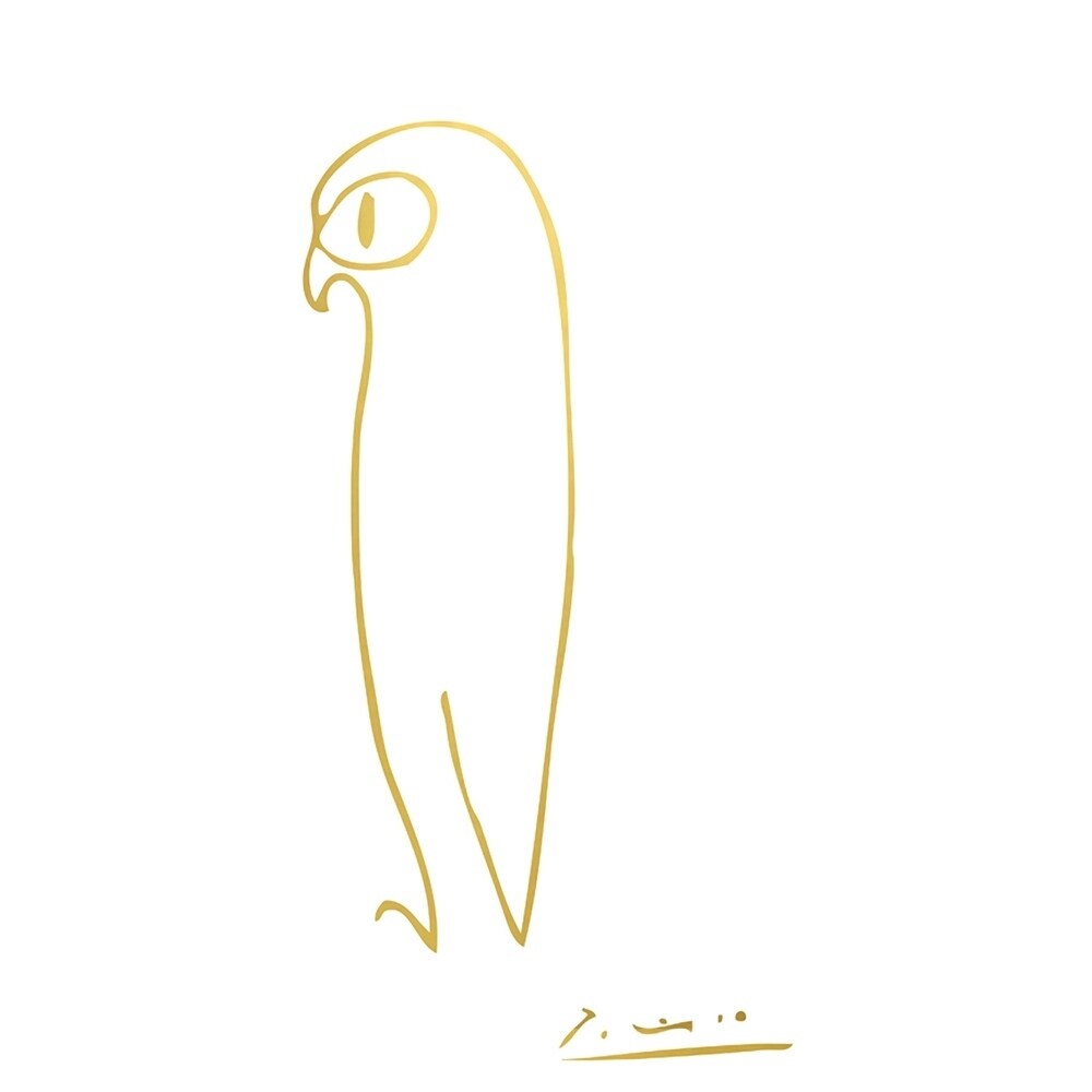 Canvas Picasso Owl In Gold Art Painting Reproduction