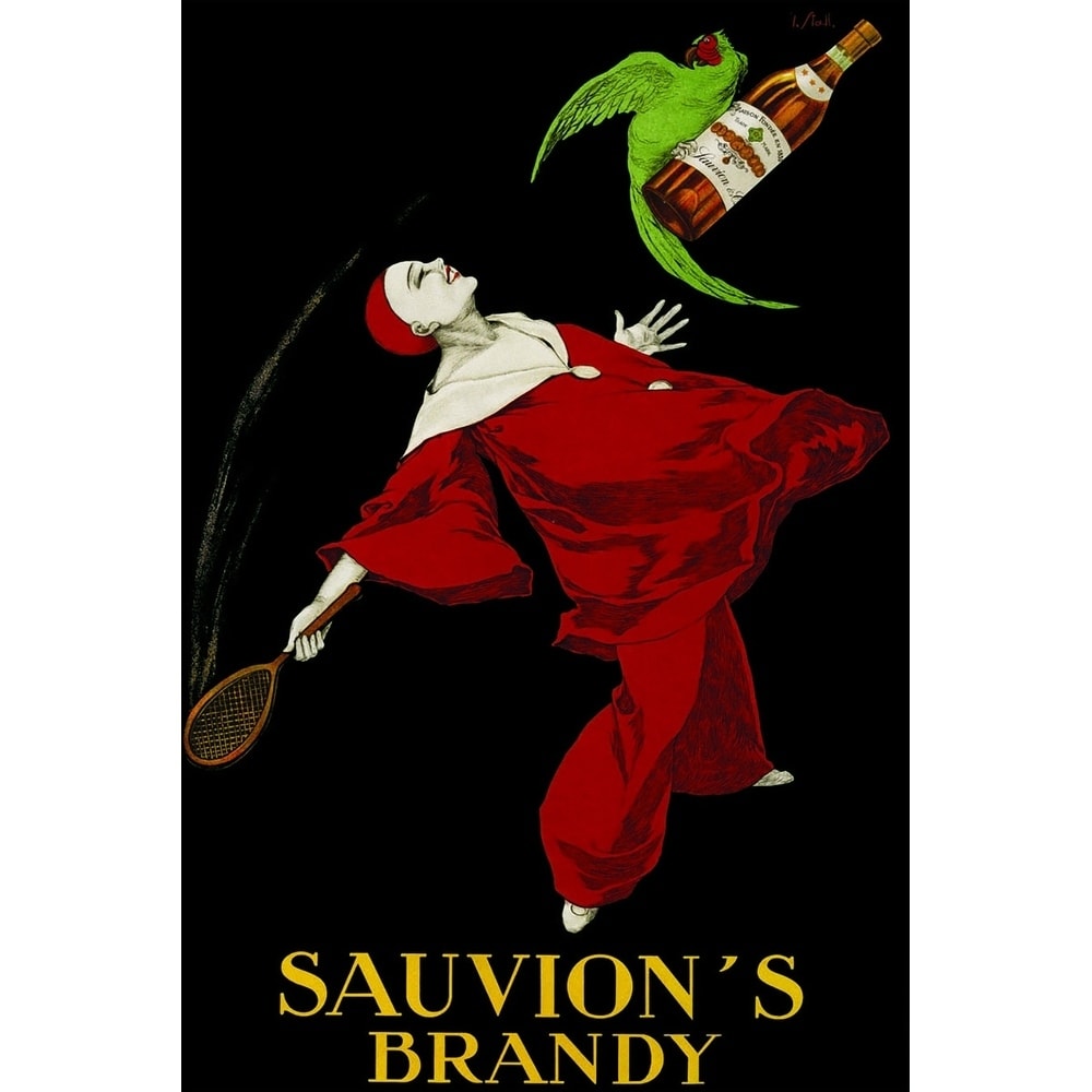 Canvas Sauvions Brandy Wine 36X24 Vintage Advertisement