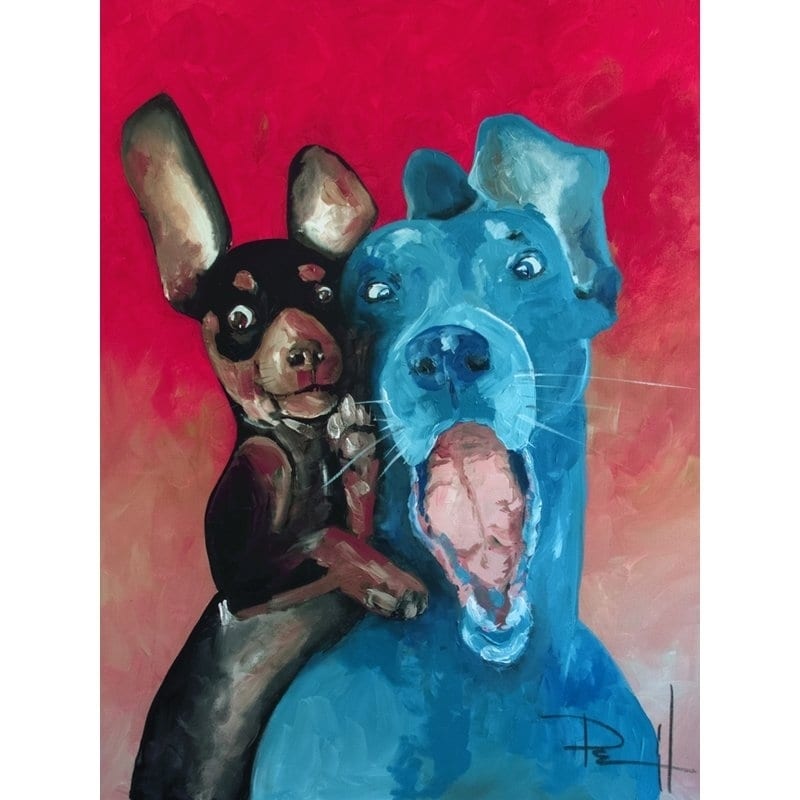 Canvas Smiling Dogs Happy Together Chuck And Larry By Sean Parnell Art Art Painting Reproduction