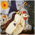 Canvas The Fiances Of The Eiffel Tower Les Fiances De La Tour Eiffel By Marc Chagall