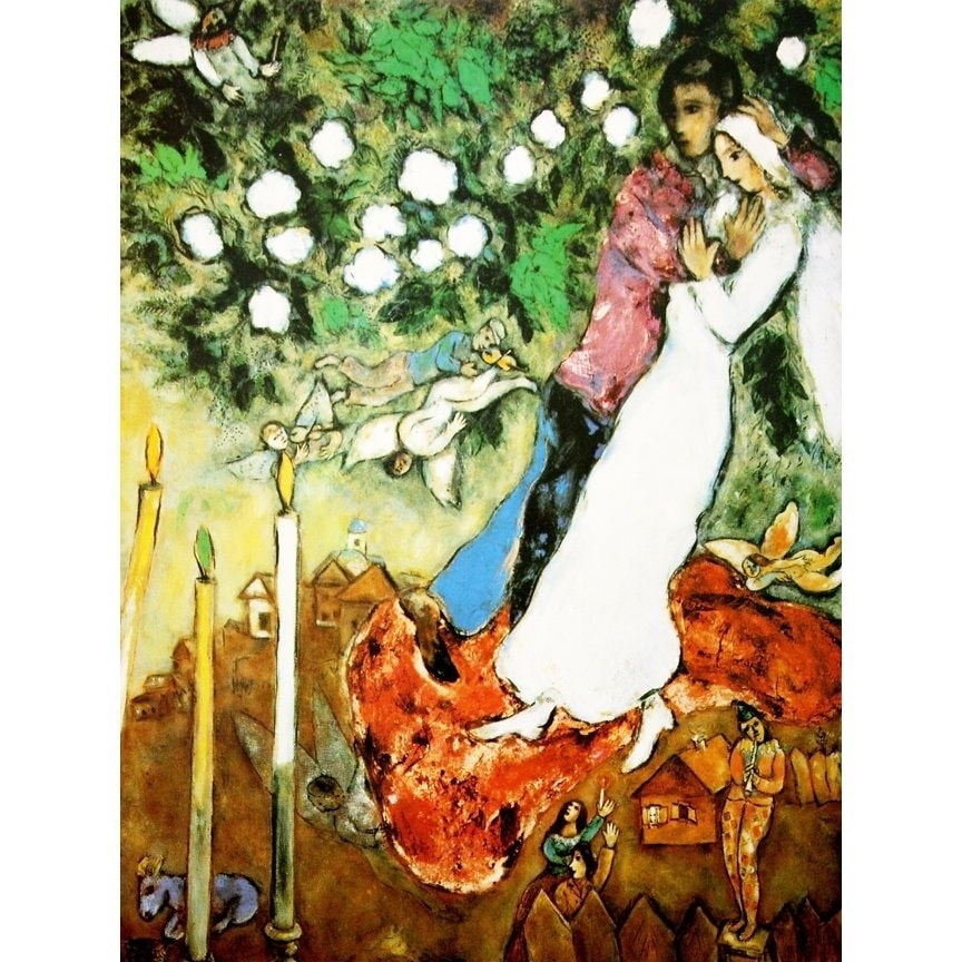 Canvas The Three Candels By Marc Chagall