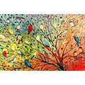 Canvas Tree Birds By Jennifer Lommers Art Painting Reproduction Multi Color 48 X 32