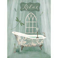 Canvas Vintage Bathroom Inspired Relax Green Bathtub By Beth Albert Graphic Art Print