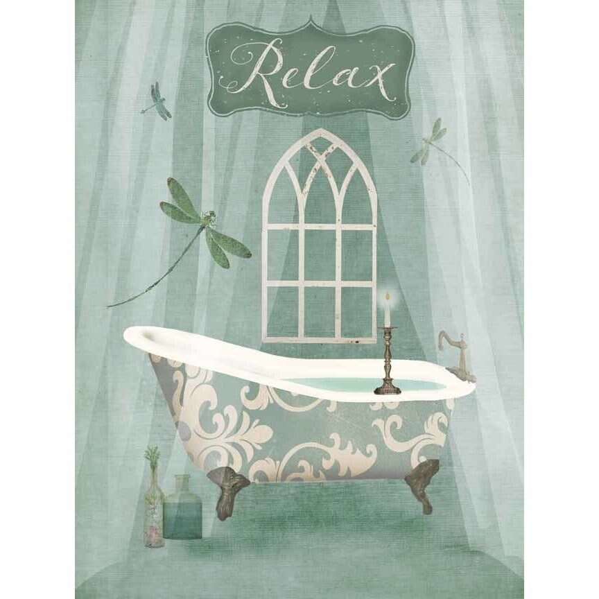 Canvas Vintage Bathroom Inspired Relax Green Bathtub By Beth Albert Graphic Art Print