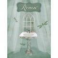 Canvas Vintage Bathroom Inspired Renew Green Sink By Beth Albert Graphic Art Print