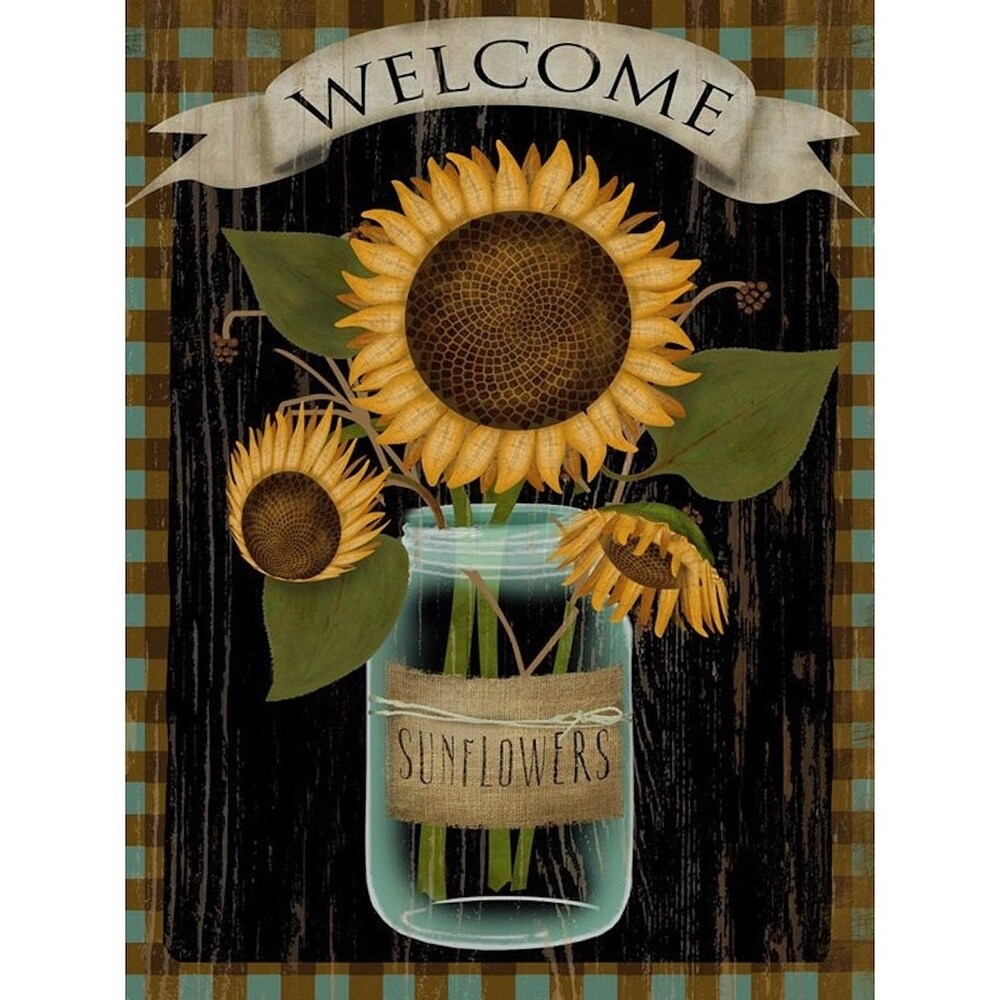 Canvas Welcome Sunflowers By Beth Albert Graphic Art