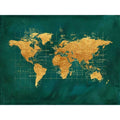 Canvas World Map In Golden Chicby Beth Albert