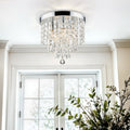 11 5 Light Flush Mount Crystal Chandelier Ceiling Light Chrome