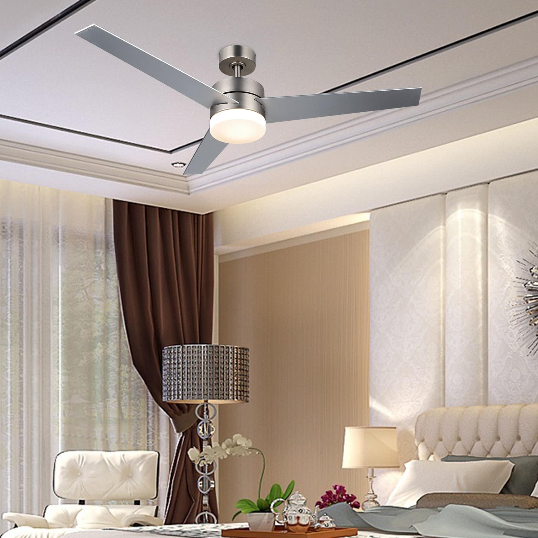 Co Z 3 Blade Contemporary Ceiling Fan 52 Inch With Light Kit And Remote Control
