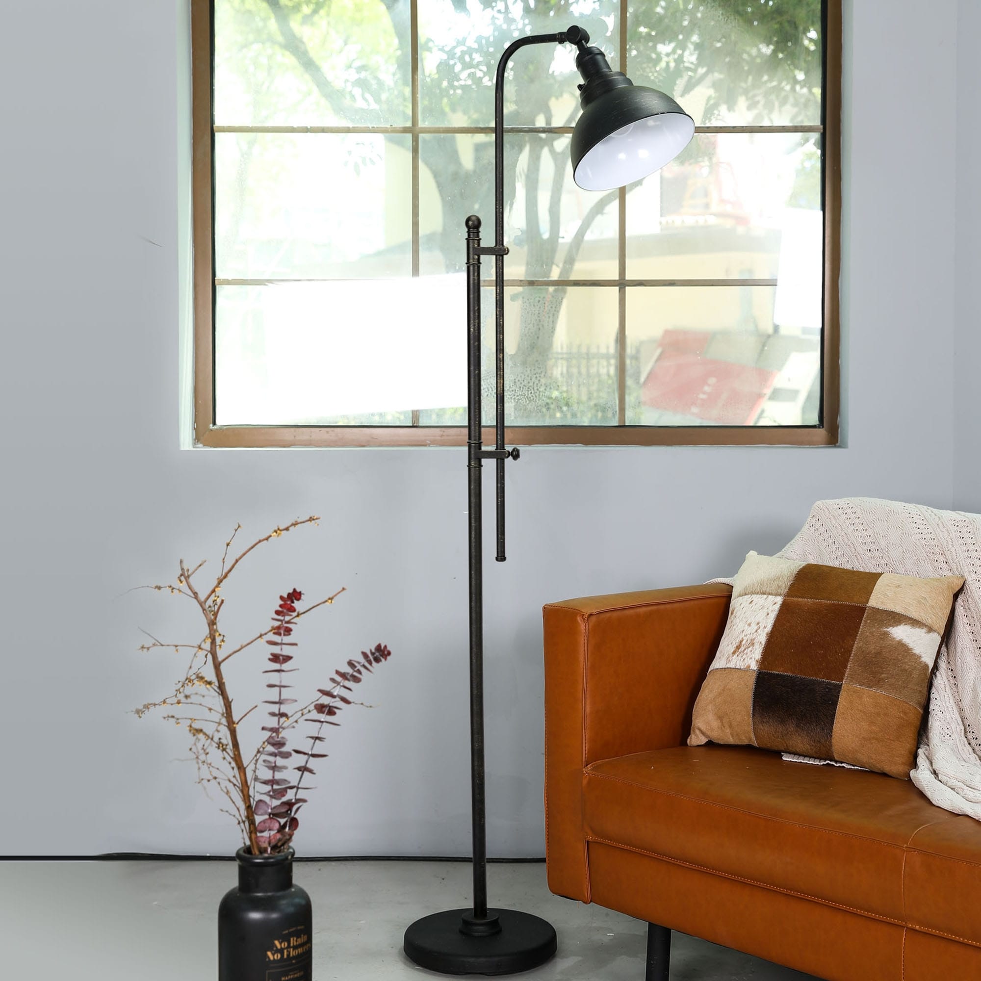 Co Z Rustic Adjustable Floor Lamp In Aged Bronze Finish