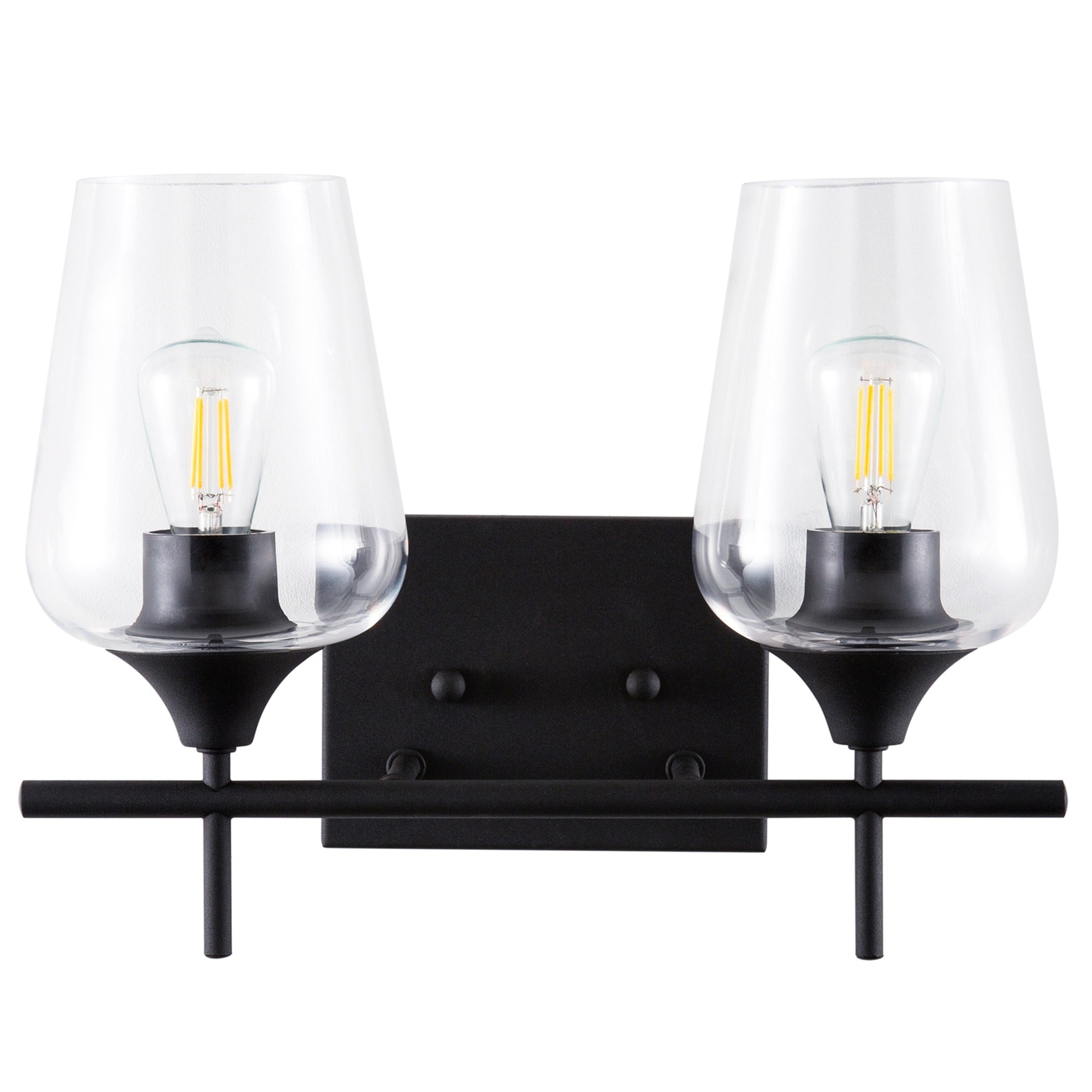 Co Z Matte Black Vanity Light Bath Light With Clear Glass Shade