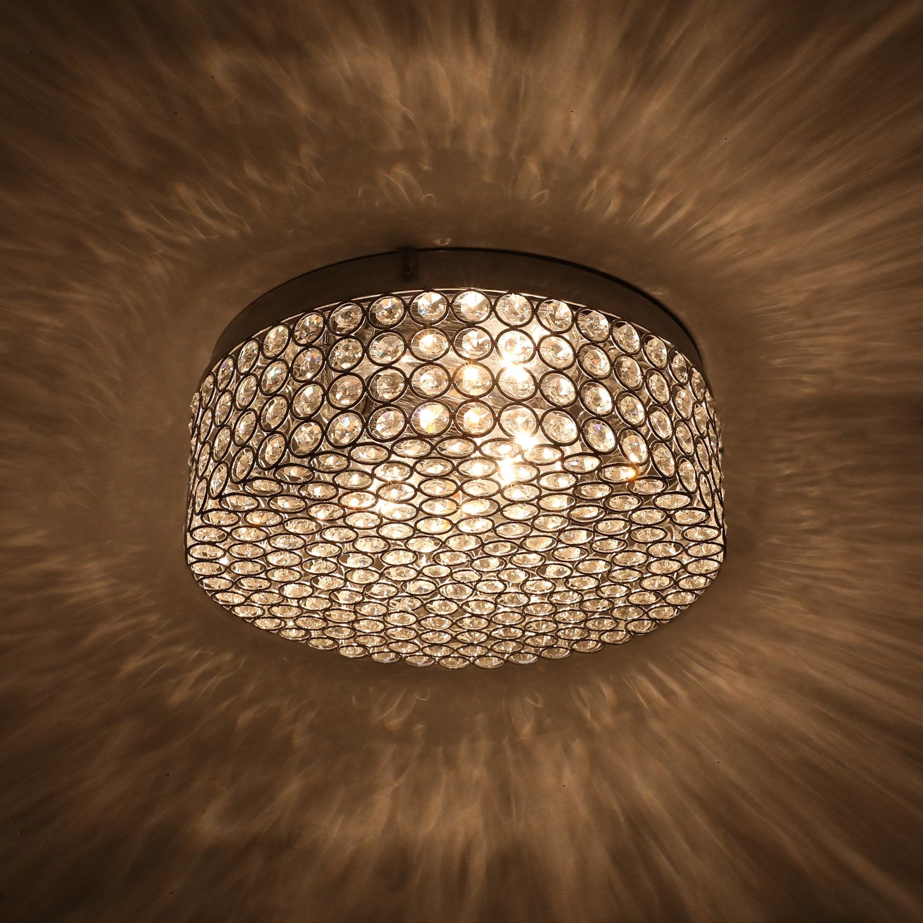 Co Z 12 2 Light Chrome Finish Flush Mount Crystal Ceiling Light N A