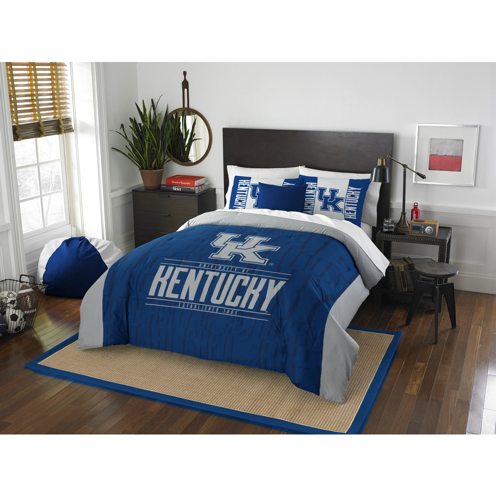 The Northwest Company University Of Kentucky Blue Grey Polyester Full Queen 3 Piece Comforter Set