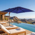 Cosiest 10Ft 13Ft Square Offset Patio Umbrella 360 Rotating Cantilever Umbrella With 4 Level Tilt Waterproof Uv Resistant