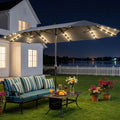 Cosiest 13Ft Double Sided Led Patio Umbrella Solar Lighted Outdoor Parasol Waterproof Uv Resistant