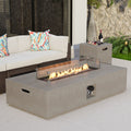 Cosiest Rectangle Dark Brown Patio Fire Table