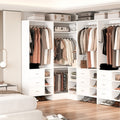 Cosiest 80 L Shaped Walk In Closet System With 3 Drawer Wardrobe Expandable Rod White Storage Organizer For Bedroom