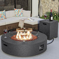 Cosiest Rectangle Dark Brown Patio Fire Table
