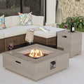 Cosiest Square Dark Green Patio Fire Table 50 000 Btu With 20 Gallon Tank Cover Waterproof Cover For Garden